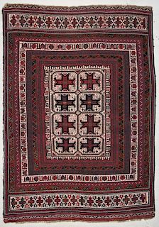 Vintage Afghan Rug: 6'7'' x 9'3'' (201 x 282 cm)
