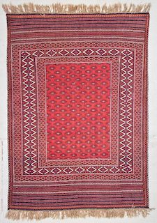 Vintage Central Asian Kilim: 4'8'' x 6'5'' (142 x 196 cm)