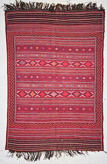 Vintage Afghan Kilim: 6'7'' x 9'3'' (201 x 282 cm)