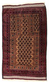 Vintage Afghan Beluch Rug: 2'11'' x 4'3'' (89 x 130 cm)