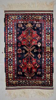 Vintage Afghan Rug: 4'2'' x 6'6'' (127 x 198 cm)