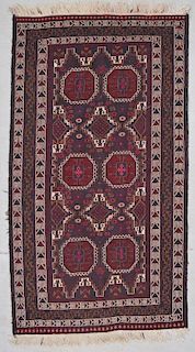 Vintage Afghan Rug: 4'0'' x 7'0'' (122 x 213 cm)