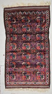 Semi-Antique Beluch Rug: 3'10'' x 6'1'' (117 x 185 cm)