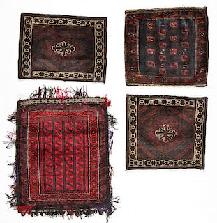 4 Semi-Antique Beluch Rugs, Afghanistan