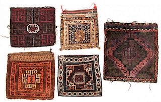 5 Semi-Antique Central Asian Rugs/Bagfaces