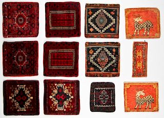 12 Old Central Asian/Afghan Rug Pillows