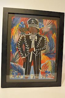 Haitian Painting of Voodou Loa Baron Samedi