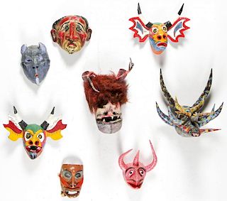 8 Vintage Mexican Masks