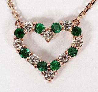 .40CT EMERALD AND DIAMOND NECKLACE