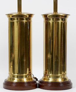 CHINESE CYLINDRICAL TABLE LAMPS TWO PIECES