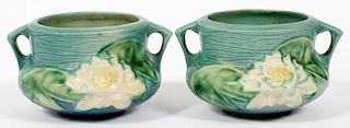 ROSEVILLE WATER LILY POTTERY VASES