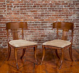 Style of T.H. Robsjohn-Gibbings Pair of Klismos Chairs by Kreiss