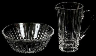 VAL ST LAMBERT CRYSTAL PITCHER AND BOWL