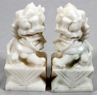 CHINESE MARBLE FOO LIONS 2 PCS.