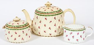 MINTON'S PORCELAIN TEAPOT CREAMER AND COVERED SUGAR