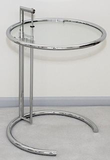 AFTER EILEEN GRAY CHROME & GLASS END TABLE