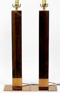 GEORGE KOVACS SKYSCRAPER BRONZED TABLE LAMPS