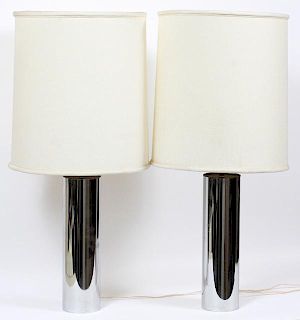 GEORGE KOVACS MID CENTURY MODERN CHROME TABLE LAMPS