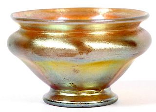 L. C. TIFFANY GOLD FAVRILE GLASS SALT CELLAR