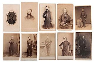 Large Group of CDVs of Civil War-Era US Navy Officers 