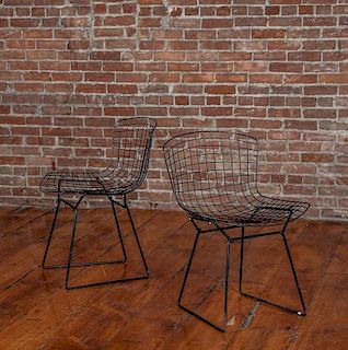 Pair of Black-Painted "Bertoia" Chairs