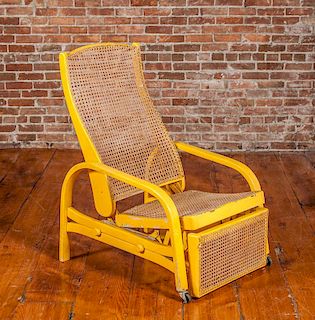 Gerdeau Brazil Painted and Cane Reclining Chair