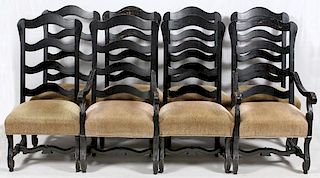 CENTURY FURNITURE LADDER BACK DINING CHAIRS EIGHT