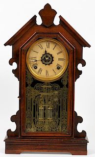 ANSONIA WALNUT MANTEL CLOCK C. 1880