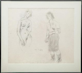 Moses Soyer (1899-1974): Two Figures