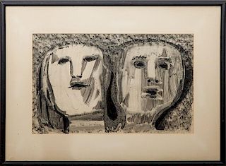 20th Century School: Untitled (Two Faces)