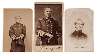 Three CDVs of Admiral D.G. Farragut, Including Possibly Unpublished Portrait 