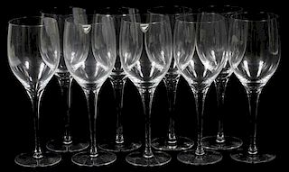 ORREFORS 'ILLUSION' WINE GLASSES SET OF NINE