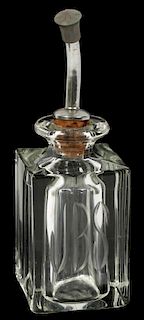 ETCHED GLASS INITIALS J.B.S. COLOGNE BOTTLE