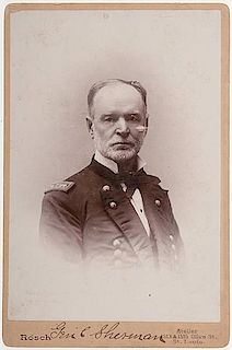 William T. Sherman Cabinet Card, Very Rare Pose as General of the Army 