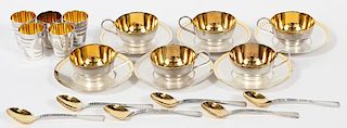 USSR SILVERPLATE ESPRESSO CUPS SAUCERS & SPOONS