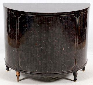 CONTEMPORARY FAUX BLACK MOTHER-OF-PEARL SIDEBOARD