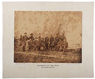 Alexander Gardner Albumen Photograph of Gen. H. Prince and Staff 