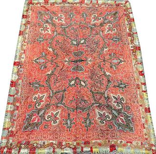 PERSIAN HAND-WOVEN WOOL SHAWL ANTIQUE