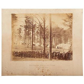 Alexander Gardner Albumen Photograph, Head-Quarters Army of the Potomac at Brandy Station, Virginia 