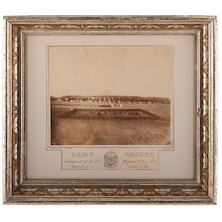 Civil War Albumen Photograph of the 43rd Massachusetts Tiger Regiment at Camp Rogers, New Bern, NC, 1863 