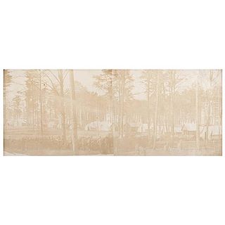 Panoramic Salt Print of the 114th Pennsylvania Zouaves at Brandy Station 