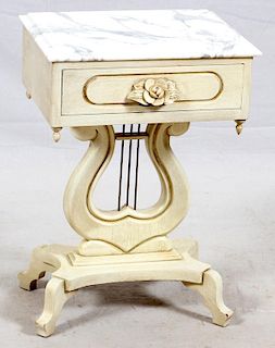 VICTORIAN STYLE STAND W/ MARBLE TOP C. 1950
