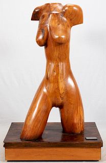 PAUL A. GONZALEZ CARVED WOOD ABSTRACT SCULPTURE