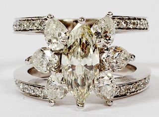 1.44CT MARQUISE DIAMOND & 14KT WHITE GOLD RING