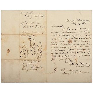 Kenton Harper & Thomas "Stonewall" Jackson, Letters Signed, Plus a Sad Resignation 