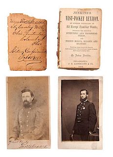 1862 "Jenkins's Vest-Pocket Lexicon" Presented by CSA Major Thomas B. Webber, 2nd Kentucky Cavalry, to Dr. George Bickley 