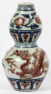CHINESE DRAGON AND FLORAL PORCELAIN VASE