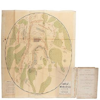 Scarce Gettysburg Battlefield Map, T. Ditterline, 1863 