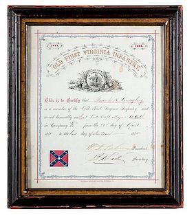 CSA Lt. Colonel Frank H. Langley's "Old First Virginia Infantry Broadside" 