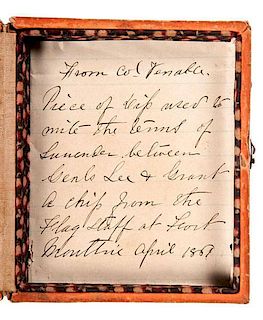 Relic of the Candle Wick Used During the Signing of the Terms of Surrender at Appomattox, With Provenance from Col. Charles Venable, R.E. Lee's Aide-d
